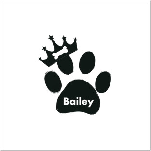 Bailey name made of hand drawn paw prints Posters and Art